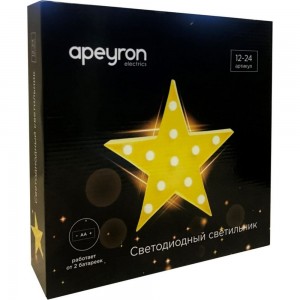 Светодиодный светильник Apeyron Звезда 3 Вт, АБС-пластик, желтый, ТБ 12-24