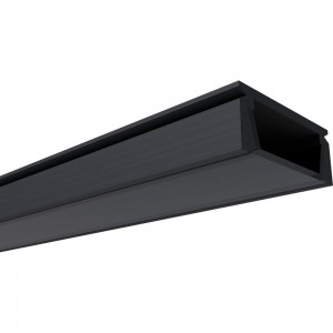 П-образный накладной алюминиевый профиль APEYRON для светодиодной ленты, анодированный, черный 08-05-Ч