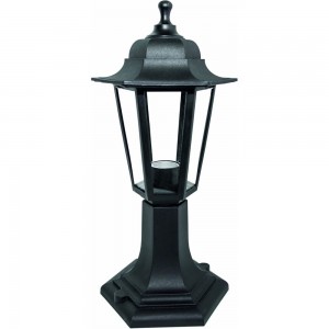 Напольный светильник-фонарь APEYRON черный 6-гранный прозрачное стекло 11-97ЧЕР