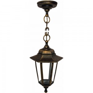 Подвесной светильник-фонарь APEYRON бронза 6-гранный прозрачное стекло 11-98БР