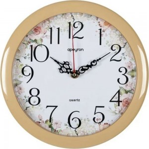 Настенные круглые часы Apeyron цвет корпуса бежевый, пластик, 23 см PL200906
