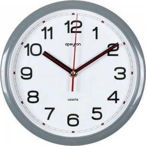 Настенные круглые часы Apeyron цвет корпуса серый, пластик, 22 см PL200909