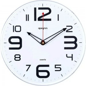 Настенные круглые часы Apeyron цвет корпуса белый, пластик, 25 см PL200911