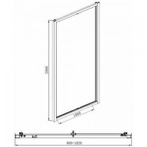 Складная дверь Aquanet Alfa 1000х2000 стекло прозрачное, хром 00210022