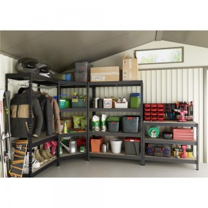 Металлический стеллаж AR SHELVING Rivet Stabil L 180x120x45 см, цвет серый, 4 полки ХДФ TR18S402KHGDD8TCI0