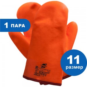 Трикотажные рукавицы ARCTICUS, х/б с ПВХ, полное нефтеморозостойкое (НМС) покрытие, джерси, оранжевые 1602300 WM-111