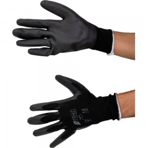 Трикотажные нейлоновые перчатки Arcticus черные, с ПУ покрытием, 13G, р.11, 12 пар 7215 ARC-1112