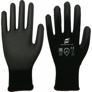 Трикотажные нейлоновые перчатки Arcticus черные, с ПУ покрытием, 13G, р.11 7215 ARC-111