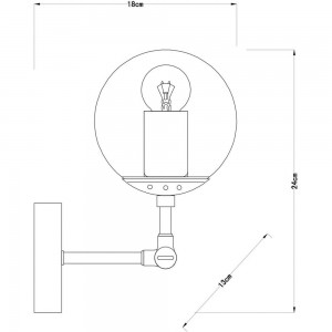 Бра ARTE LAMP BOLLA A1664AP-1BK