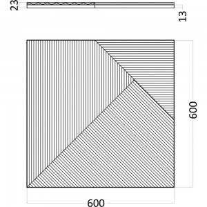 Стеновые 3д панели Artpole FIELDS-2 (гипсовые; белые; 600x600 мм; 1 шт; 0.36 кв. м) D-0008-2