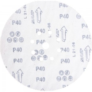 Круг шлифовальный (10 шт; 225 мм; P40; 9 отверстий) ASTECH 8800876