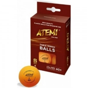 Мячи для настольного тенниса ATEMI 1*, оранжевый, 6 шт. 00000105894