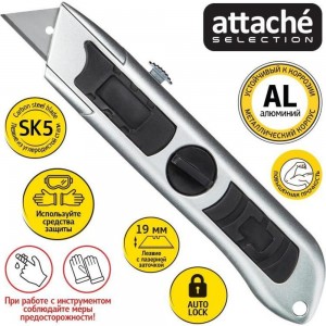Универсальный нож Attache Selection SX93-1 трапециевидный ширина лезвия 19 мм 1432253