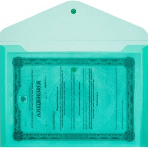 Прозрачная папка-конверт Attache КНК 180 на кнопке, зеленый, 10шт в упаковке 727929