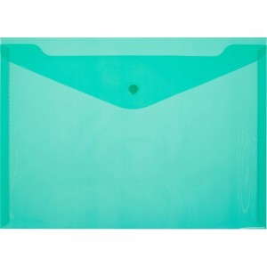 Прозрачная папка-конверт Attache КНК 180 на кнопке, зеленый, 10шт в упаковке 727929