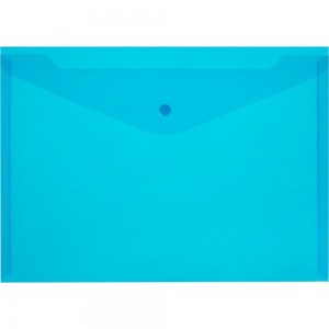 Прозрачная папка-конверт Attache на кнопке КНК 120 синий 10 шт в упаковке 859088