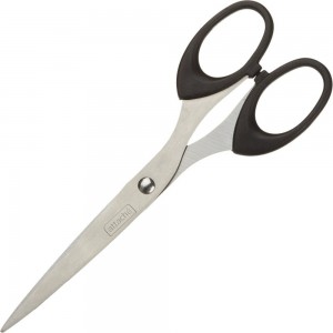 Остроконечные ножницы Attache 169 мм, с пластиковыми эллиптическими ручками, цвет черный 47587
