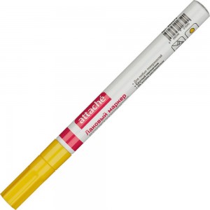 Лаковый маркер 12 шт в упаковке Attache пеинт 2 мм жёлтый 865475
