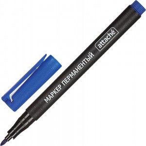 Перманентный маркер 12 шт в упаковке Attache синий 1 мм 867250