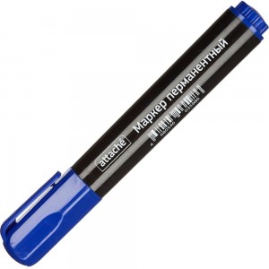 Перманентный маркер Attache синий 1.5-3 мм скошенный наконечник 916460