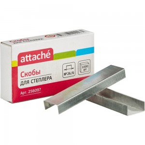 Оцинкованные скобы для степлера Attache №26/6, 2-40 листов 1000 шт в упаковке 256097