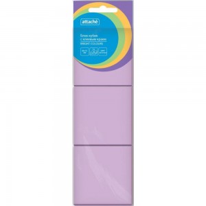 Стикеры Attache Bright colours с клеевым краем 38x51 мм фиолетовый 100 листов 3 шт в наборе 1495384