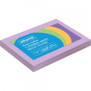 Стикеры Attache Bright colours 76x51 мм пастельные фиолетовые 1 блок, 100 листов 1495401