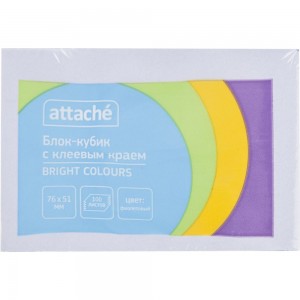 Стикеры Attache Bright colours 76x51 мм пастельные фиолетовые 1 блок, 100 листов 1495401