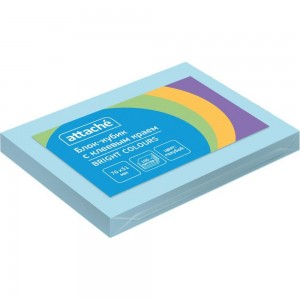 Стикеры Attache Bright colours 76x51 мм пастельные голубые 1 блок, 100 листов 1495397
