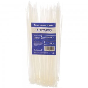 Пластиковые стяжки AutoFix 3,6x200мм белые NPC-36-200 W