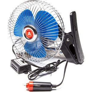 Вентилятор салонный в прикуриватель Autoimpuls прищепка, мет. решетка 8043-24 В, 6 дюймов