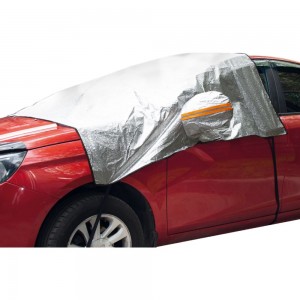 Всесезонный защитный чехол на лобовое и боковые стекла автомобиля AUTOPROFI 230x152 см, прочный двухслойный материал: фольгированный полиэтилен (PE) и слой синтетического материала WPR200