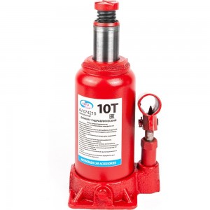 Гидравлический бутылочный домкрат 10 т в коробке /красный/ AUTOVIRAZH AV-074210