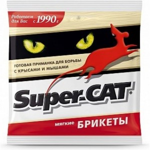 Приманка для борьбы с крысами и мышами Avgust Super-Cat, мягкий брикет, 100 г 96003866