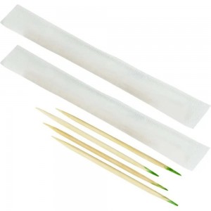 Бамбуковые зубочистки AVIORA в индивидуальной бумажной упаковке, с ментолом, 1000 шт в картонной коробке 401-609