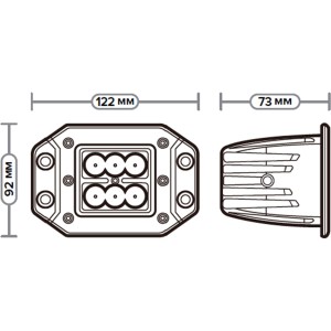 Прямоугольная фара рабочего света АВТОЭЛЕКТРИКА 09.2062 