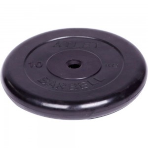 Обрезиненный диск Barbell Atlet d 26 мм, чёрный, 10.0 кг 2480