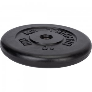 Обрезиненный диск Barbell d 31 мм, чёрный, 10.0 кг 432