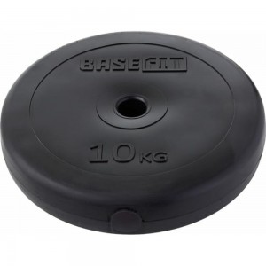 Пластиковый диск Basefit BB-203 10 кг, d=26 мм, черный УТ-00019756