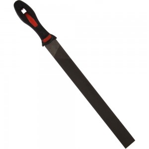 Плоский прямой напильник с ручкой PVC (300 мм, насечка №2 средняя, по 4м сторонам) BAUM 3712300