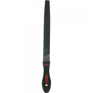 Плоский зауженный напильник с ручкой PVC (200 мм, насечка №1 грубая, по 3м сторонам) BAUM 3701200