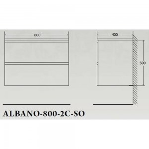 Подвесная база под раковину BelBagno ALBANO-800-2C-SO-BL