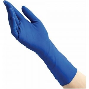Медицинские диагностические одноразовые перчатки BENOVY из натурального латекса, синие, р. L, 50 шт 15 533