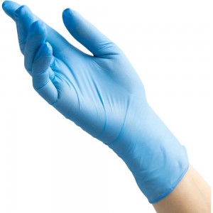 Медицинские диагностические одноразовые перчатки BENOVY нитриловые, голубые, р. M, 100 шт 24 326