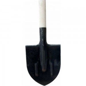 Штыковая лопата Berhau рельсовая сталь, 275x210 мм, с ребрами жесткости, деревянный черенок 100954