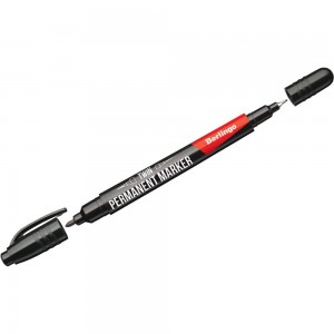 Перманентный маркер BERLINGO двухсторонний Multiline PE55 черный пулевидный 0.5 мм, 1 мм BMd_07101