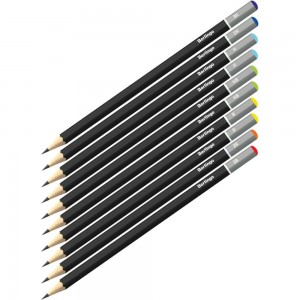 Набор чернографитных карандашей BERLINGO 10 шт, 3H-3B, заточенные, картонная упаковка BS01210