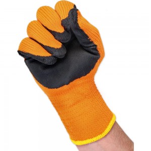 Зимние рабочие махровые полиакриловые перчатки с латексным покрытием БЕРТА 283