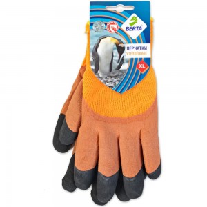 Зимние рабочие махровые полиакриловые перчатки с латексным покрытием БЕРТА облив 3/4 300