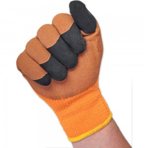 Зимние рабочие махровые полиакриловые перчатки с латексным покрытием БЕРТА облив 3/4 300
